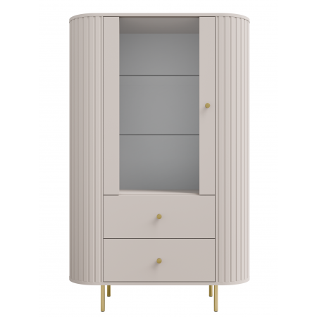 Witryna beżowa zaokrąglone boki frez 112 OLIVO